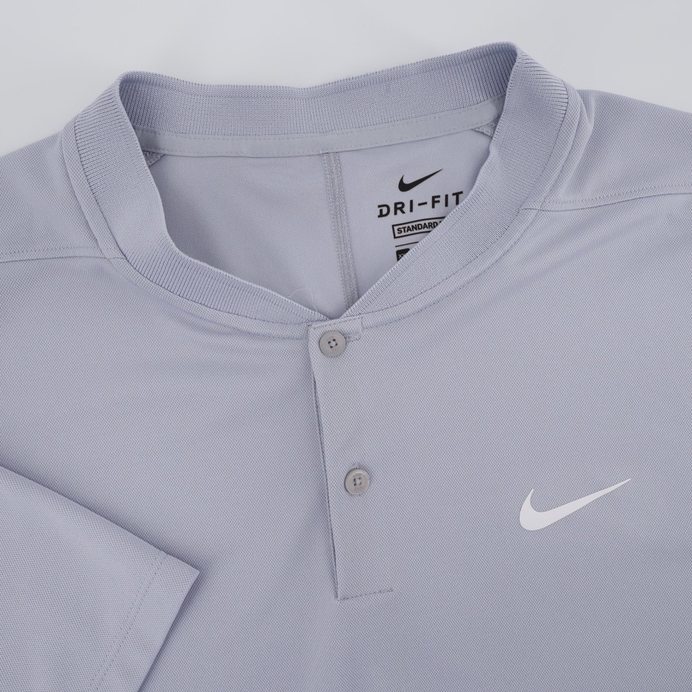 Nike Victory Blade Collar Polo Shirt Dri-FIT Gray Henley Short Sleeve Mens 2XL